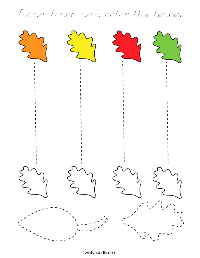 I can trace and color the leaves. Coloring Page