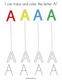 I can trace and color the letter A Coloring Page