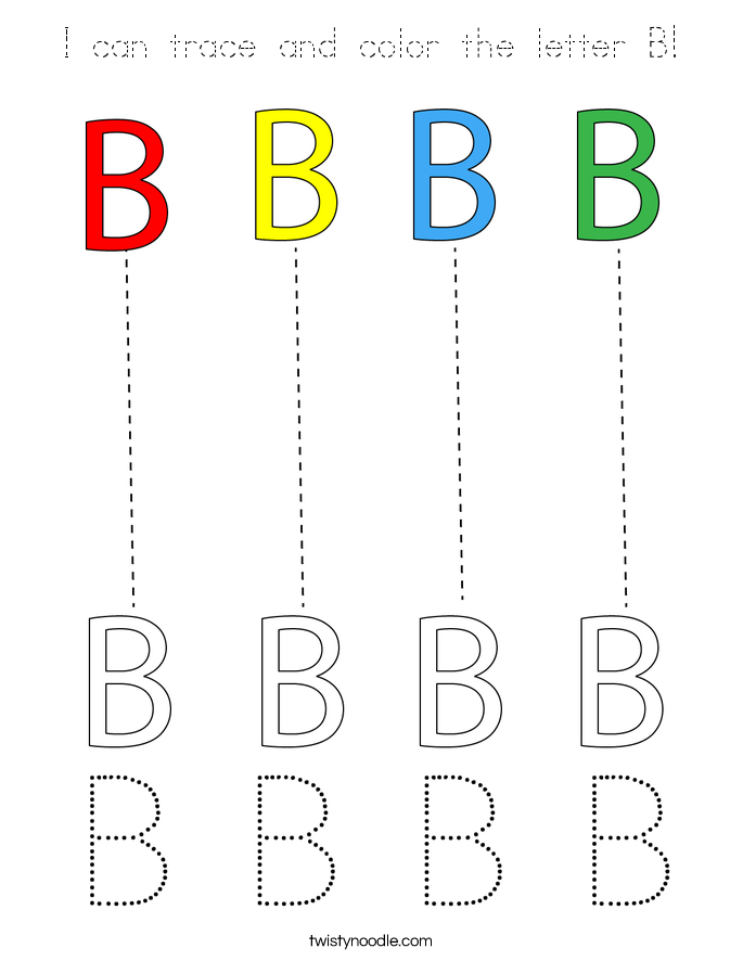 I can trace and color the letter B! Coloring Page