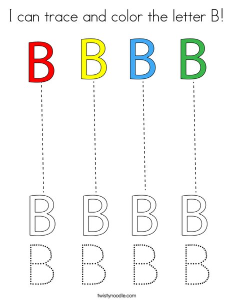 I can trace and color the letter B! Coloring Page