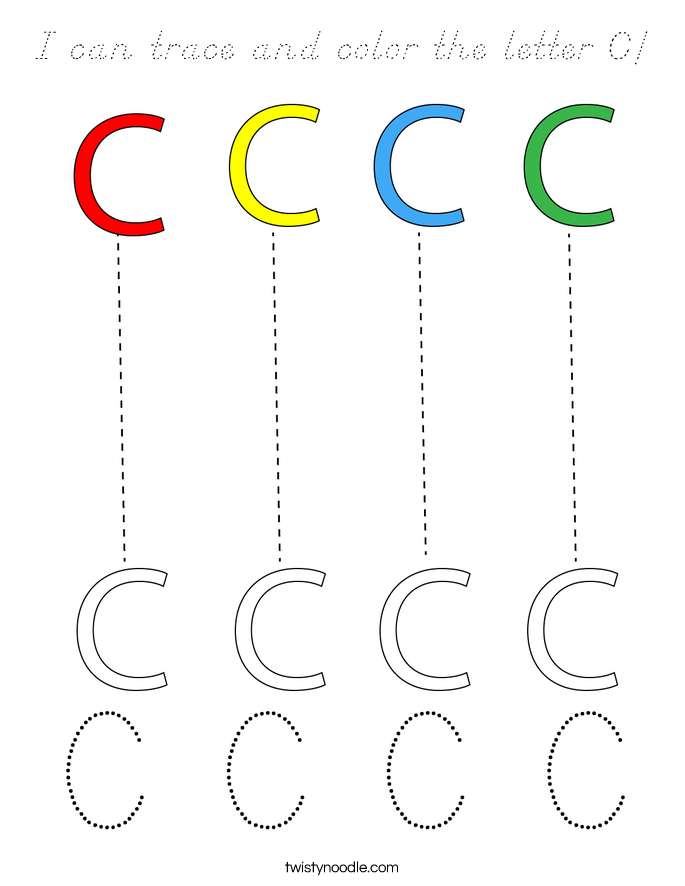 I can trace and color the letter C! Coloring Page