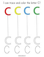 I can trace and color the letter C Coloring Page