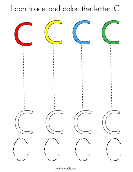 I can trace and color the letter C! Coloring Page
