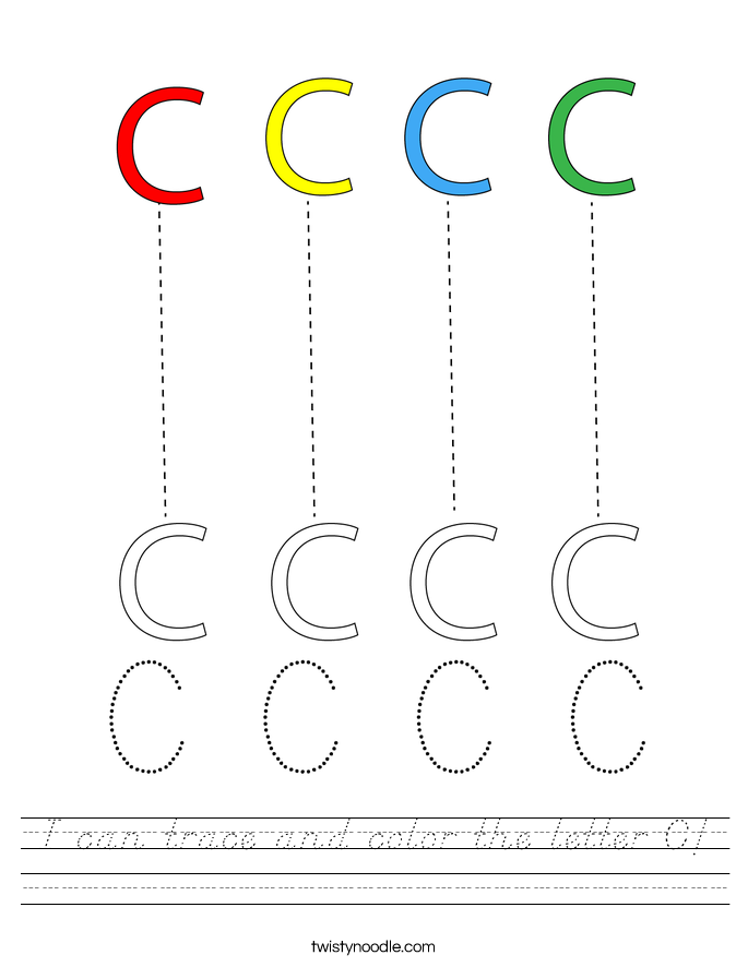 I can trace and color the letter C! Worksheet