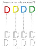 I can trace and color the letter D Coloring Page