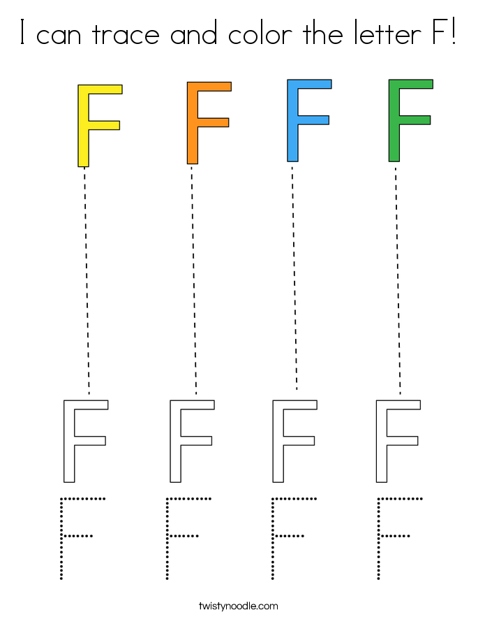 I can trace and color the letter F! Coloring Page