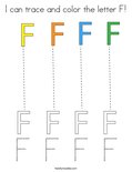 I can trace and color the letter F! Coloring Page