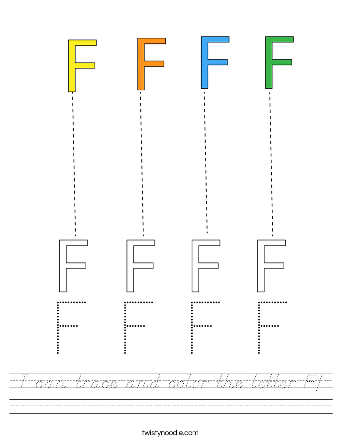 I can trace and color the letter F! Worksheet