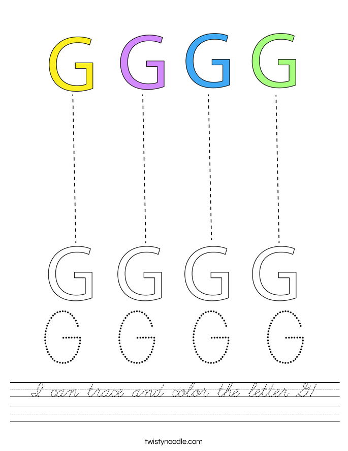 I can trace and color the letter G! Worksheet