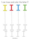 I can trace and color the letter I Coloring Page