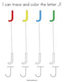 I can trace and color the letter J Coloring Page
