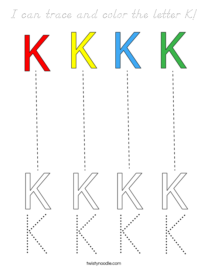 I can trace and color the letter K! Coloring Page