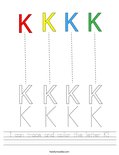 I can trace and color the letter K! Worksheet