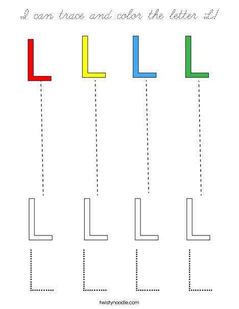 I can trace and color the letter L! Coloring Page
