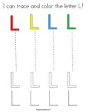I can trace and color the letter L Coloring Page