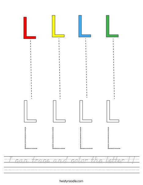 I can trace and color the letter L! Worksheet