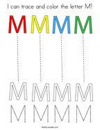I can trace and color the letter M Coloring Page