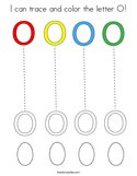 I can trace and color the letter O Coloring Page