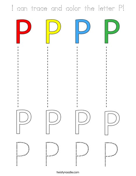 I can trace and color the letter P! Coloring Page