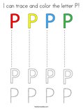 I can trace and color the letter P! Coloring Page