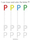 I can trace and color the letter P Coloring Page