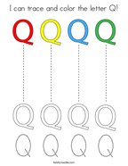 I can trace and color the letter Q Coloring Page