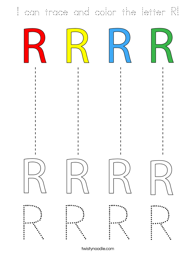 I can trace and color the letter R! Coloring Page