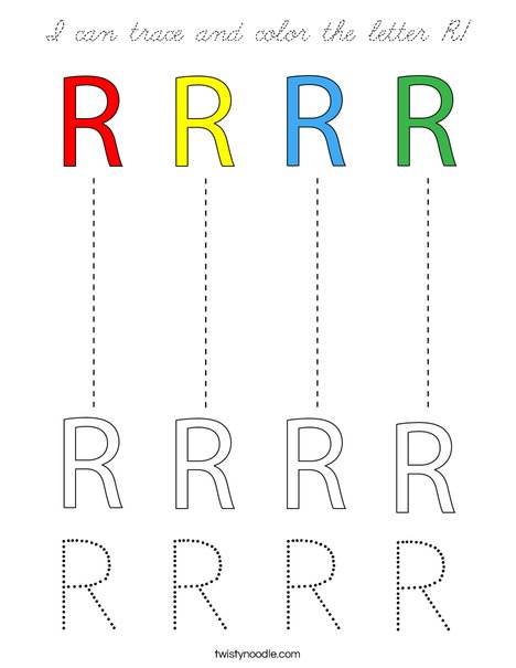 I can trace and color the letter R! Coloring Page