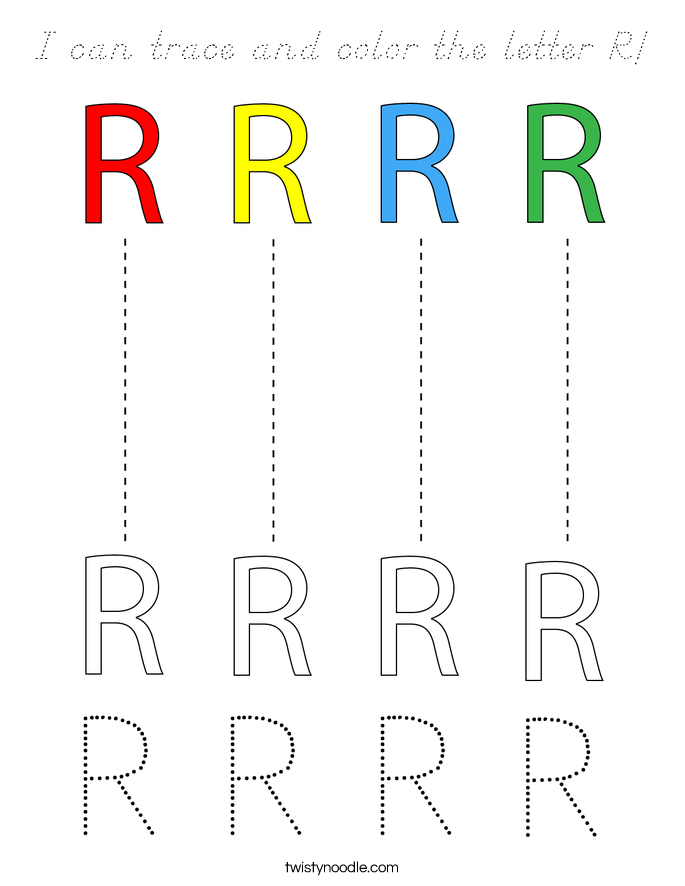 I can trace and color the letter R! Coloring Page