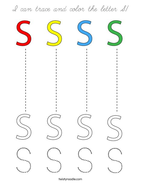 I can trace and color the letter S! Coloring Page