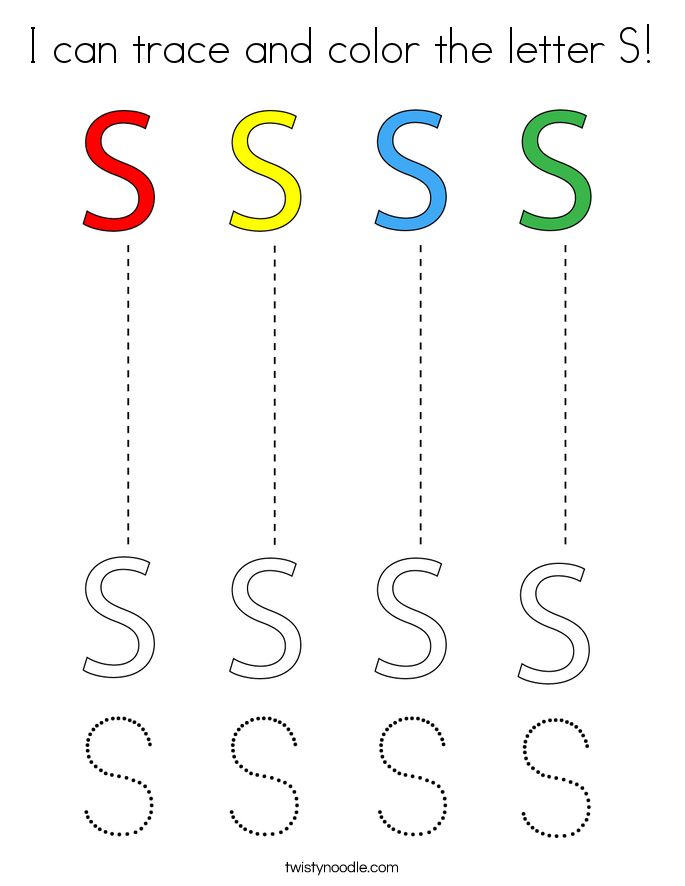 I can trace and color the letter S! Coloring Page