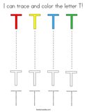 I can trace and color the letter T Coloring Page