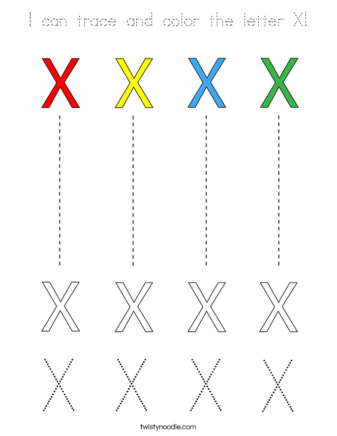 I can trace and color the letter X! Coloring Page