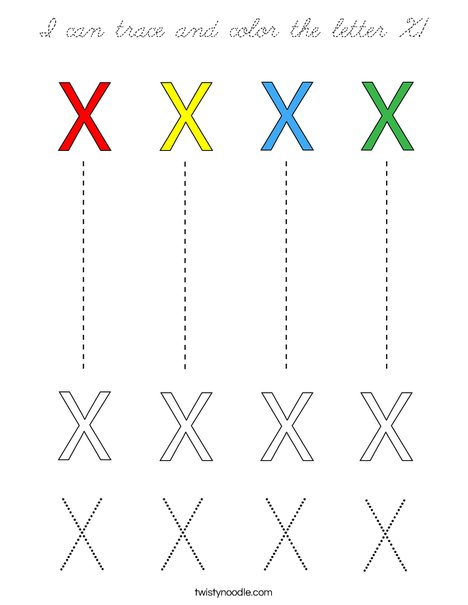 I can trace and color the letter X! Coloring Page