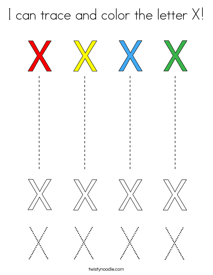 I can trace and color the letter X! Coloring Page