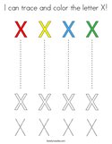 I can trace and color the letter X Coloring Page