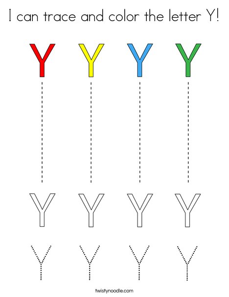 i can trace and color the letter y coloring page twisty noodle