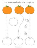 I can trace and color the pumpkins Coloring Page