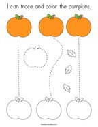 I can trace and color the pumpkins Coloring Page