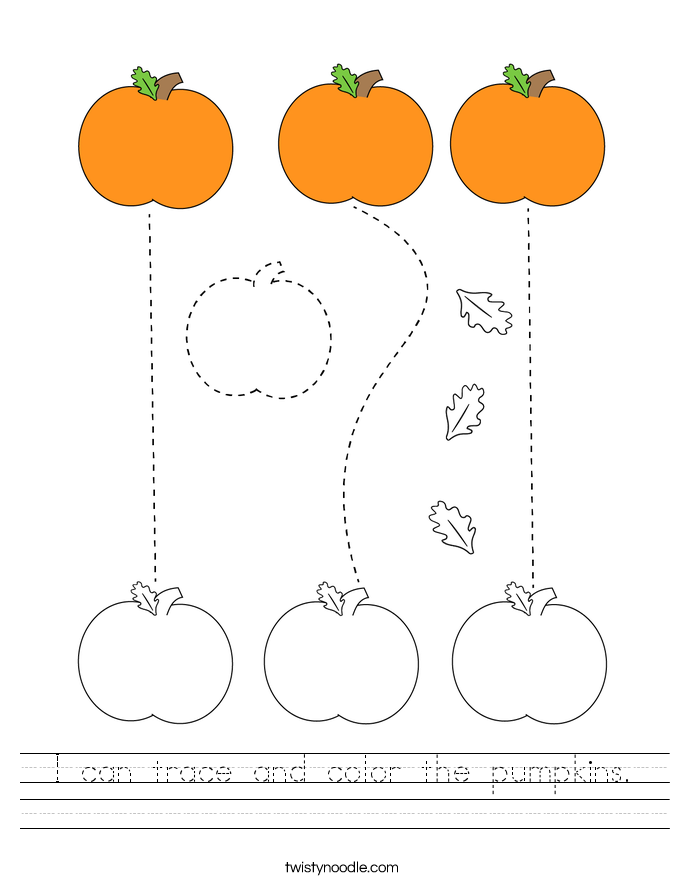 I can trace and color the pumpkins. Worksheet