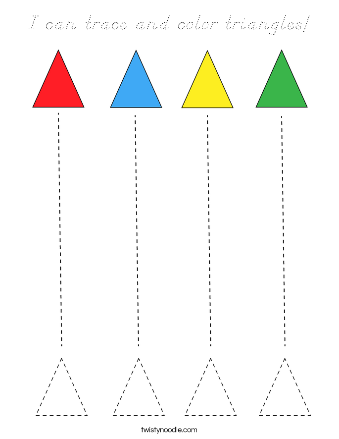 I can trace and color triangles! Coloring Page