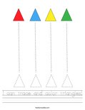 I can trace and color triangles! Worksheet