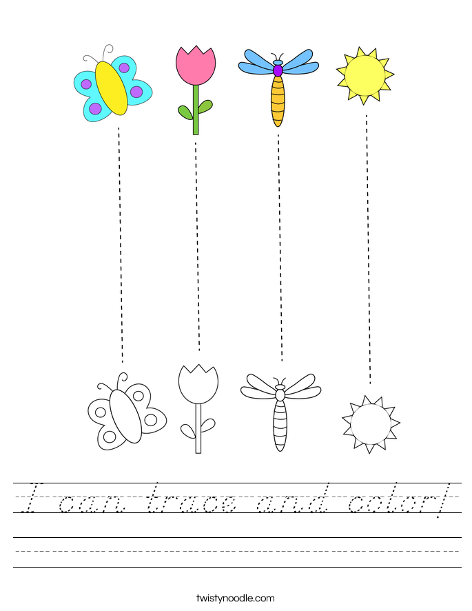 I can trace and color! Worksheet