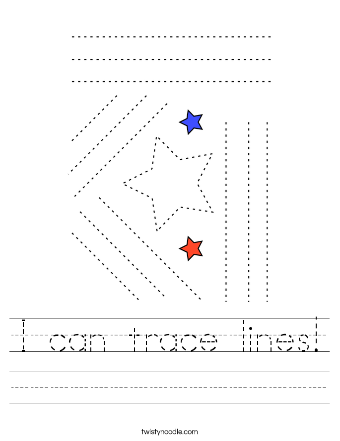 I can trace lines! Worksheet
