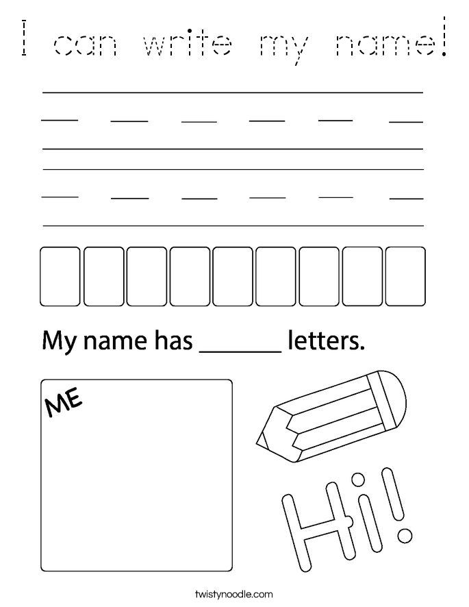 I can write my name! Coloring Page