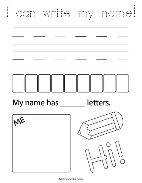 I can write my name. Coloring Page