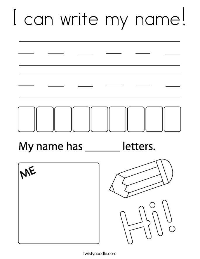 I can write my name! Coloring Page