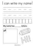 I can write my name! Coloring Page