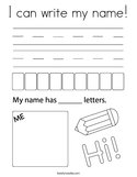 I can write my name Coloring Page