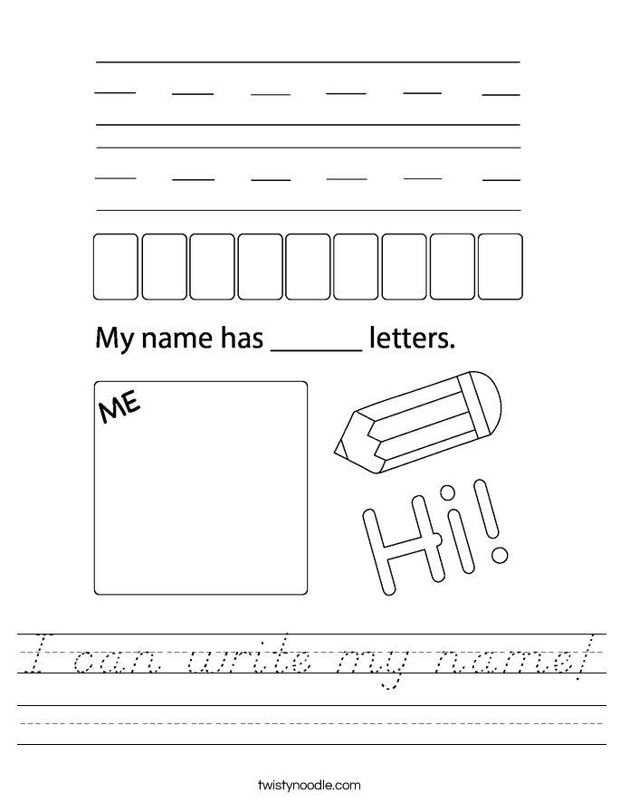 I can write my name! Worksheet